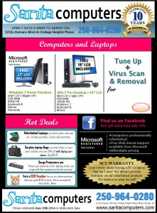 monthly computer sales flyer from sarita computers